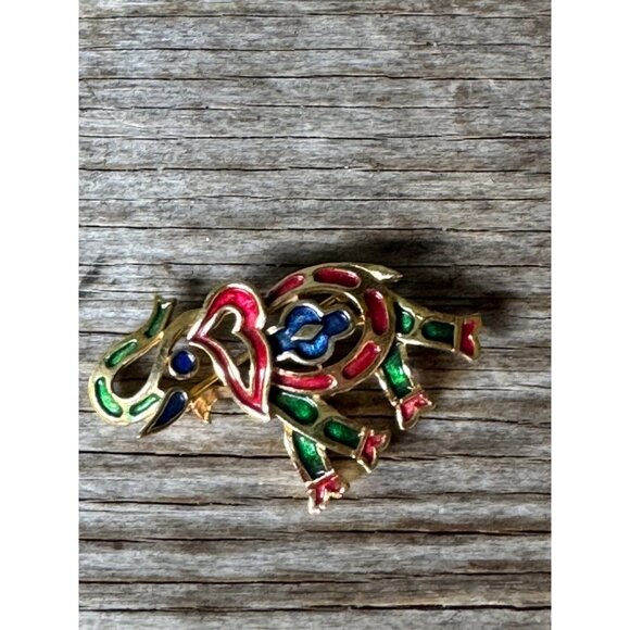 Vintage Crown Trifari L'Orient Enamel Elephant brooch - Picture 2 of 7